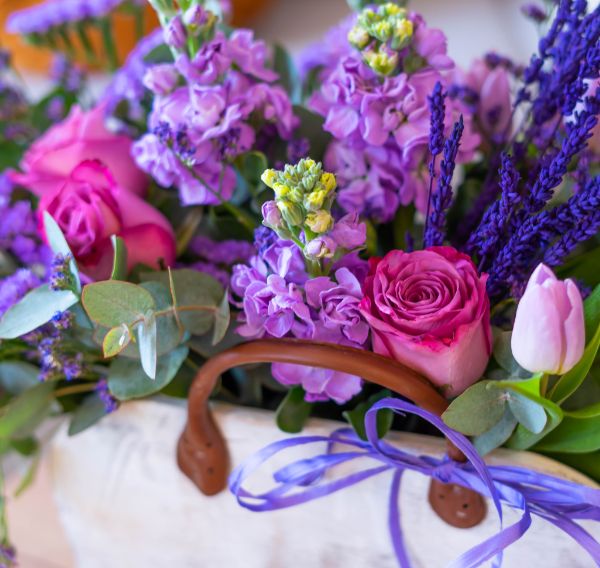 Flores variadas moradas