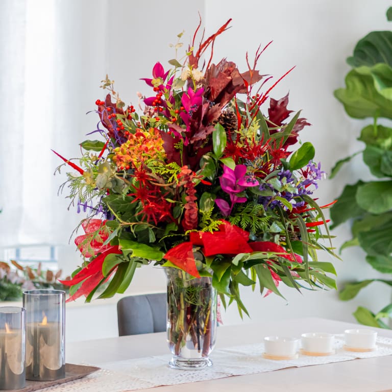 centro de flores navideños