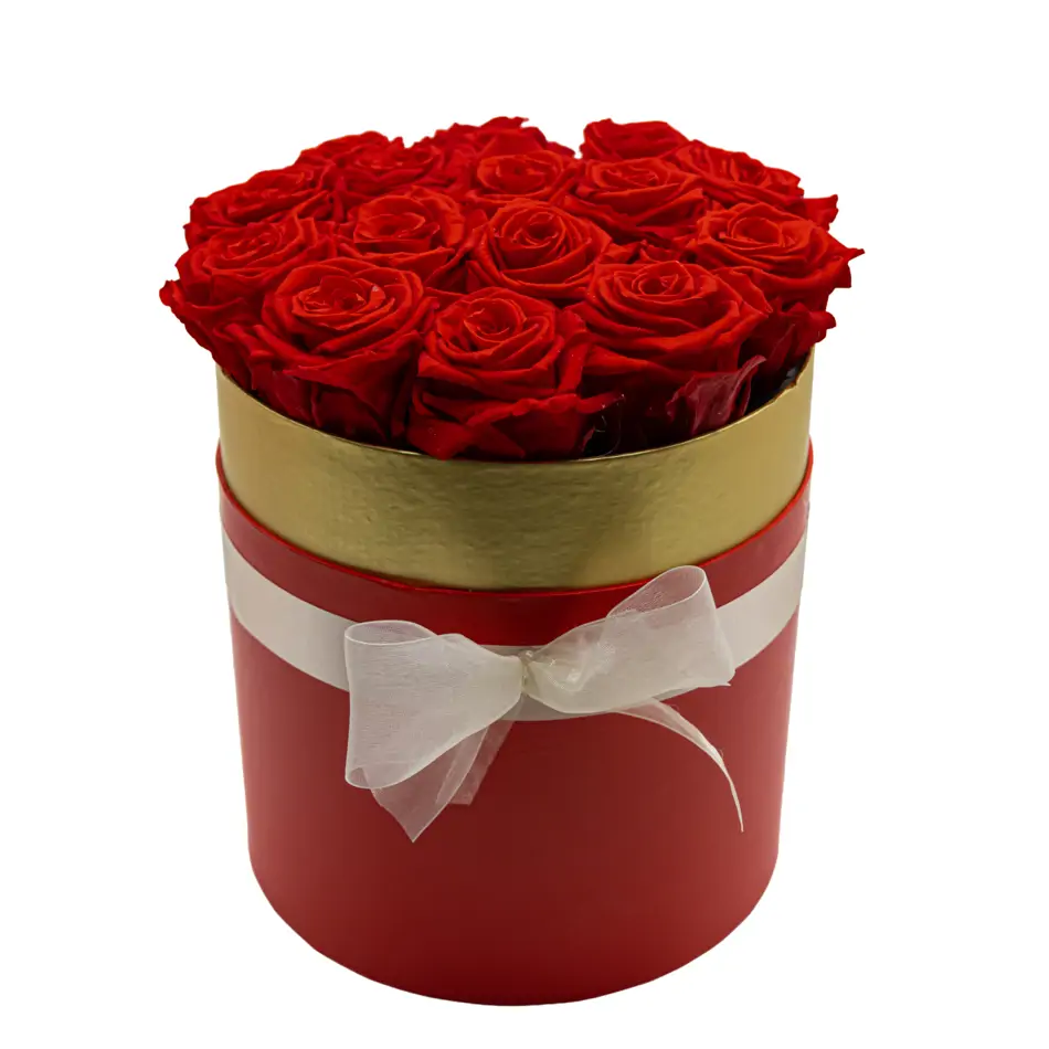 Caja de rosas preservada grande