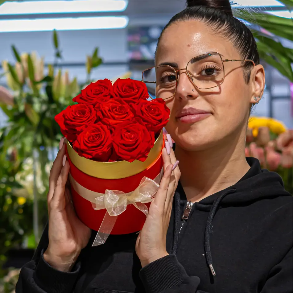 Capsa de roses preservada petita