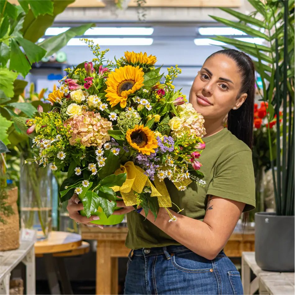 Centro primaveral girasoles