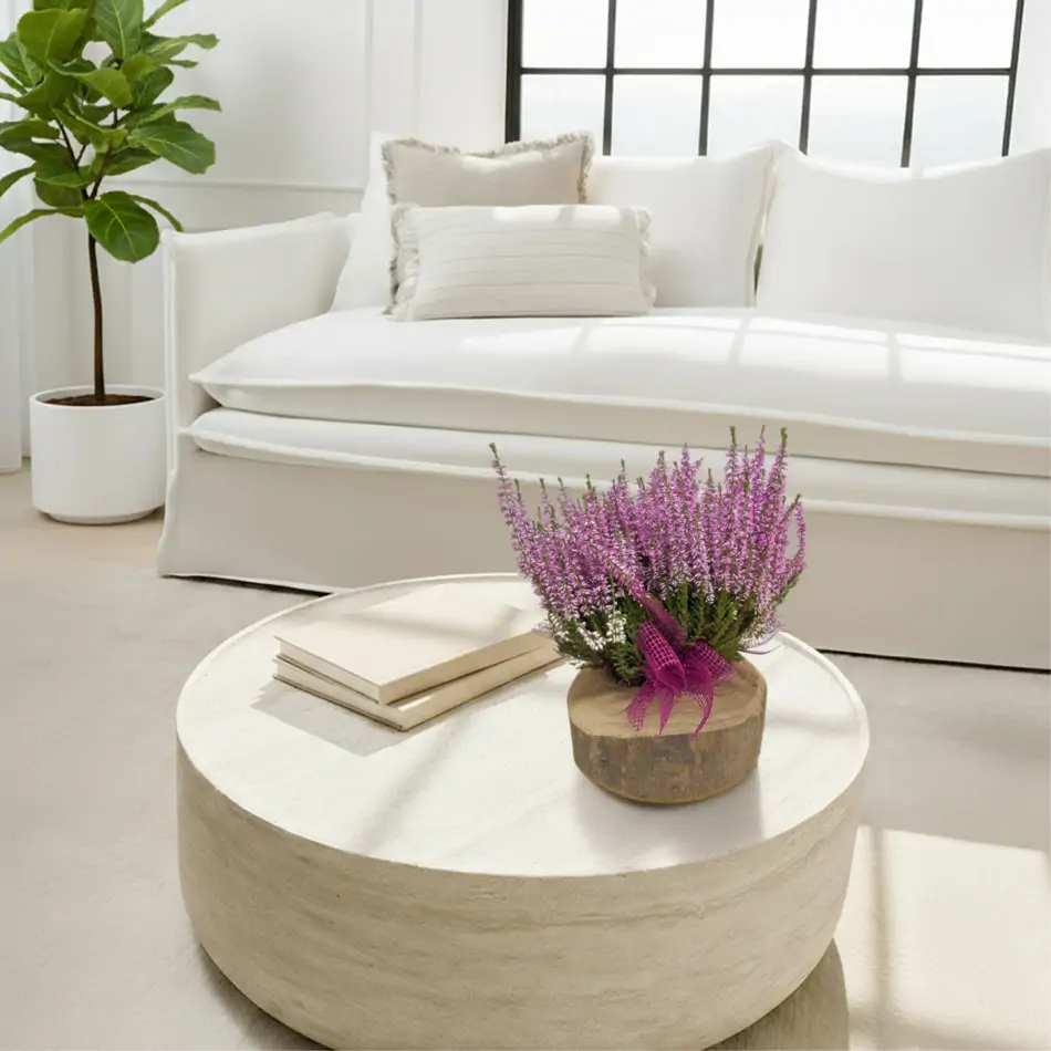 Composición rústica de ericas