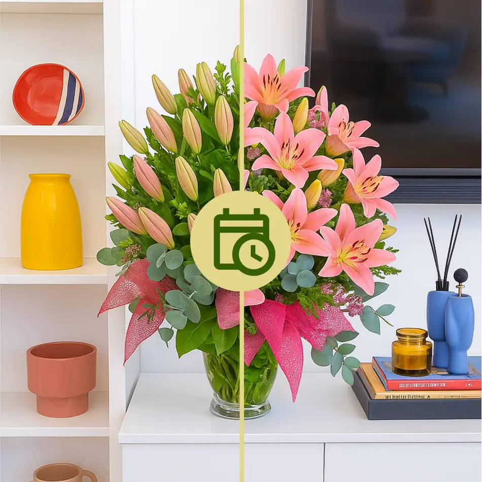 Jarrón de lilium Luz Serena