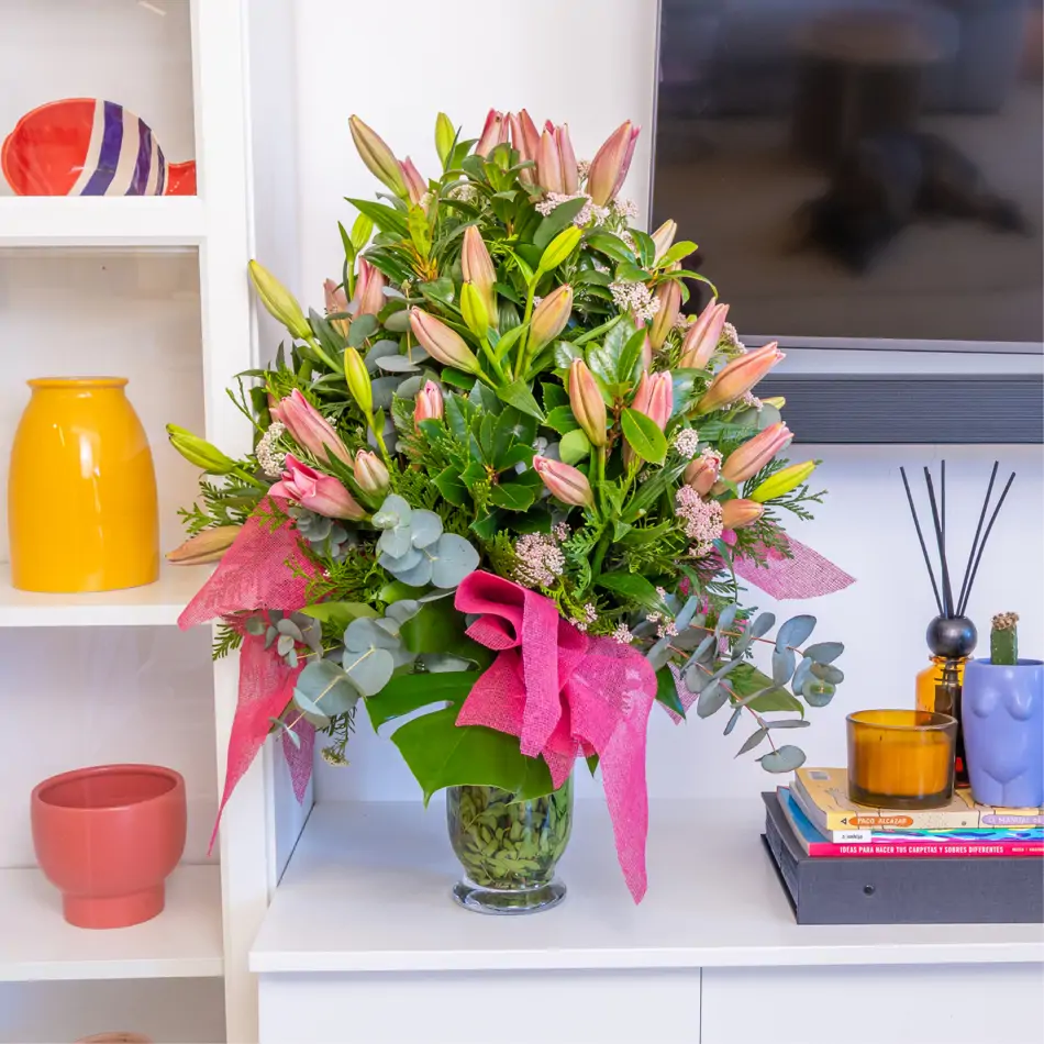 Jarrón de lilium Luz Serena