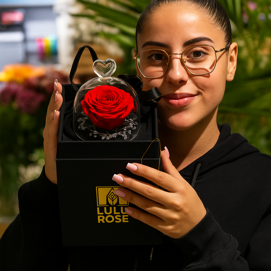 Mini cúpula de rosa Liofilizada Deluxe