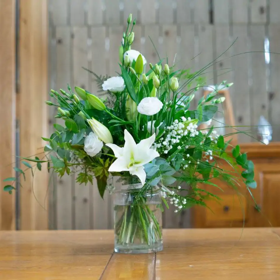 Mini gerro silvestres en tons blancs