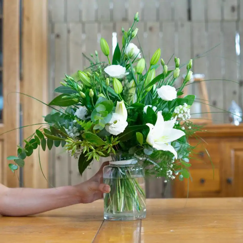 Mini gerro silvestres en tons blancs