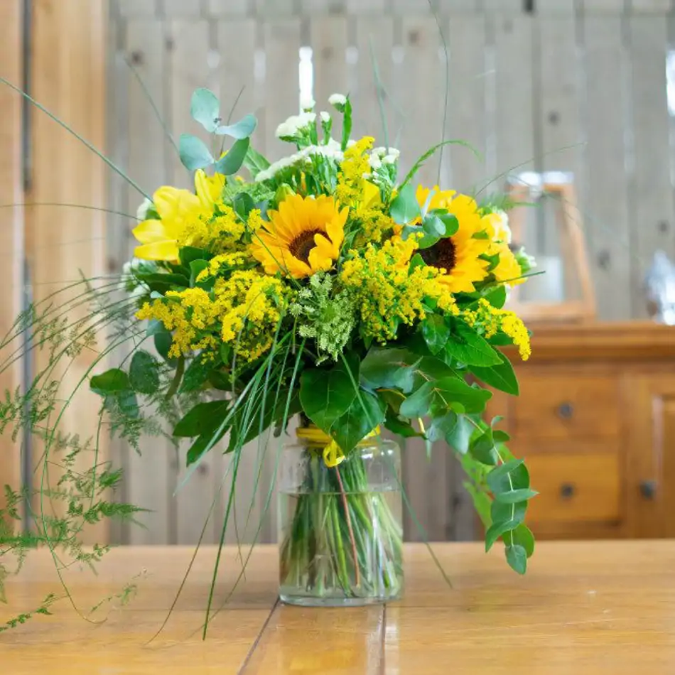 Minijarrón silvestre tonos amarillo