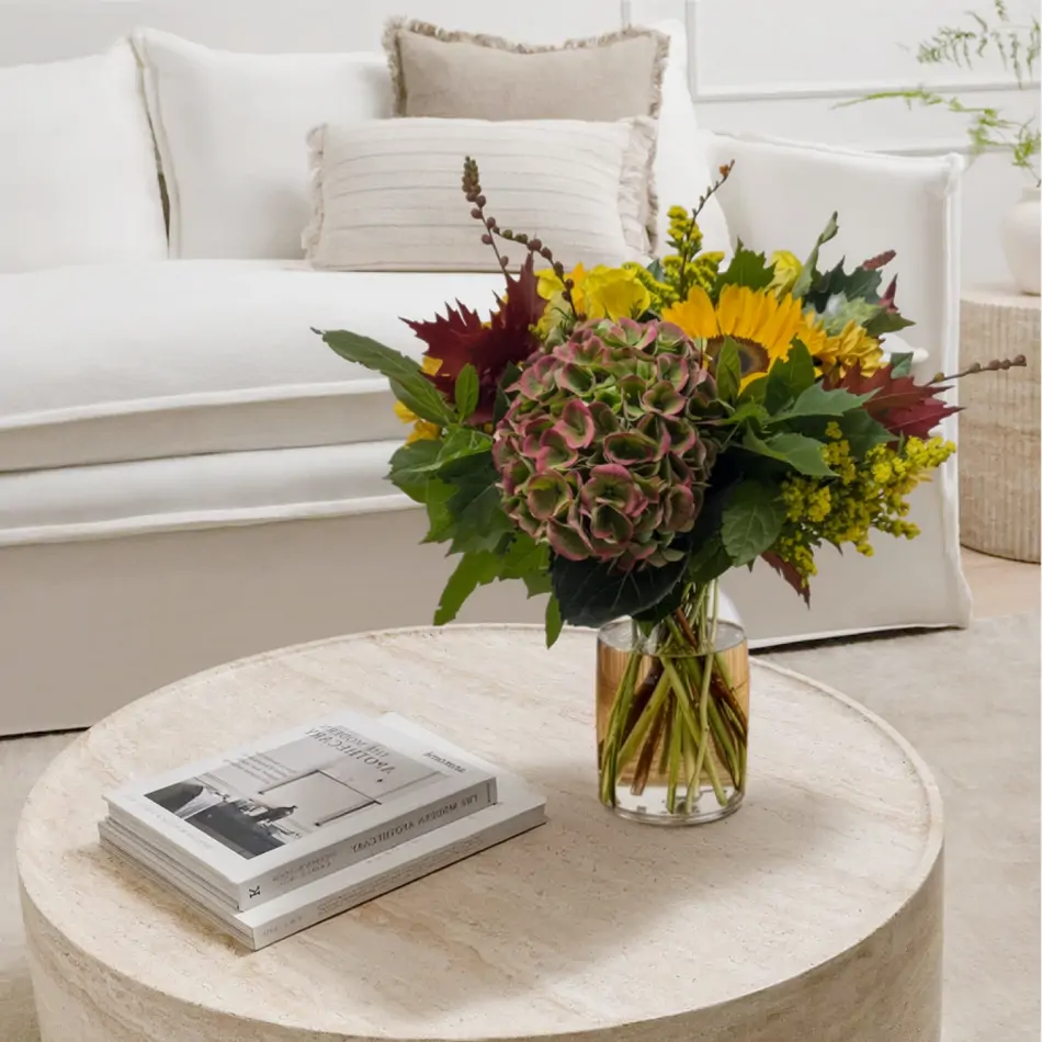 Ram d'hortensies i gira-sols