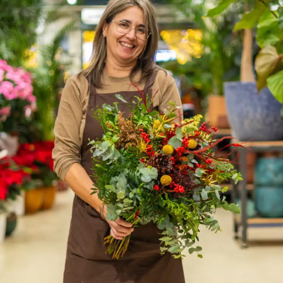 Ramo navideño dorado