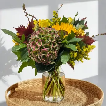 Comprar Ramo hortensias y girasol en Barcelona