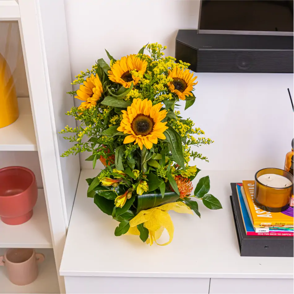 Vertical de girasoles