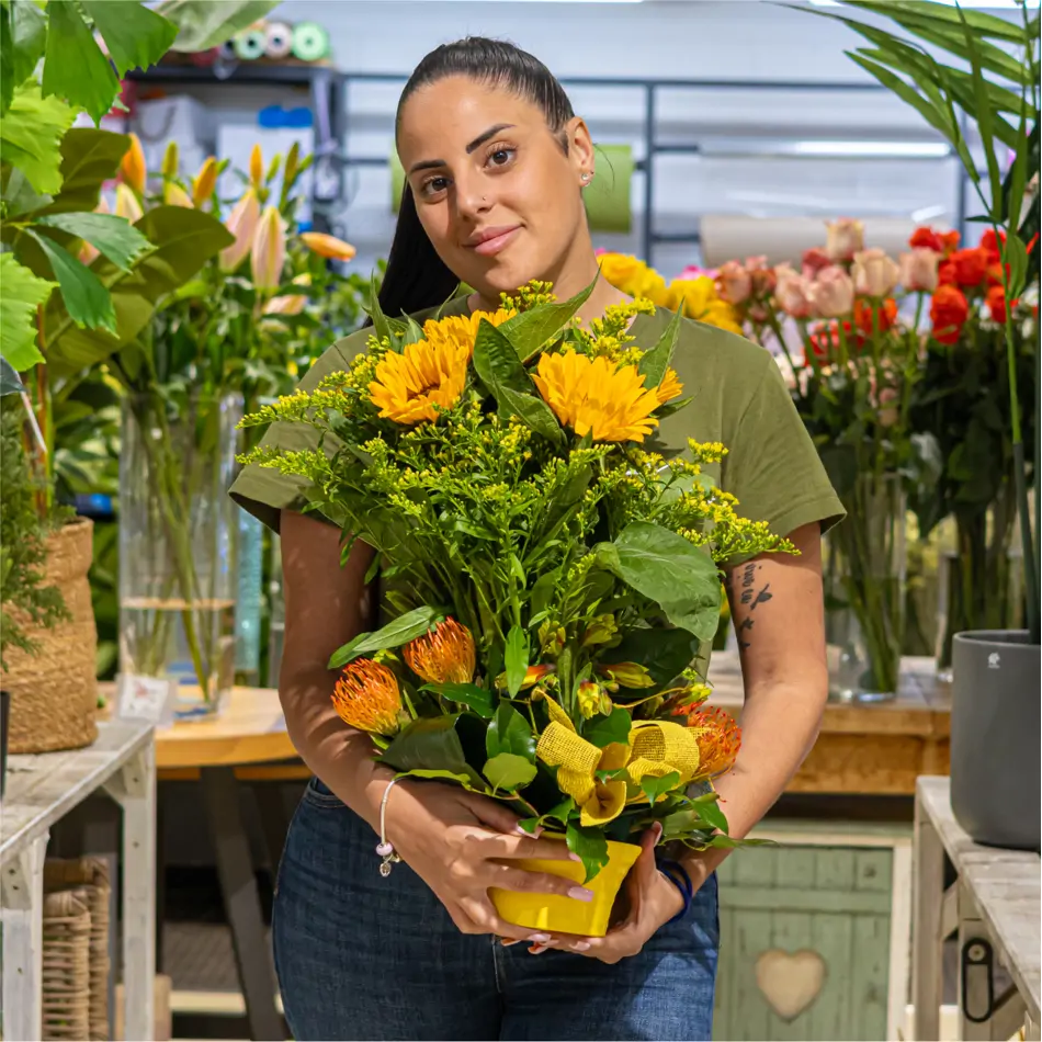 Vertical de girasoles